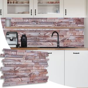 Novecrafto (Set of 10) 3D Wall Panels (96 x 48cm) PVC Cladding with Rose Marble Slim Stone Novecrafto (Set of 10) 3D Wall Panels (96 x 48cm) PVC Cladding with Rose Marble Slim Stone