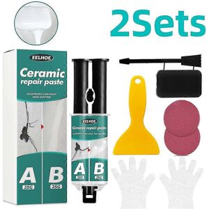 Unbranded 2x Tile Repair Paste Kit Ab Glue Ceramic Crack Repairing Agent Adhesive Set Cera Unbranded 2x Tile Repair Paste Kit Ab Glue Ceramic Crack Repairing Agent Adhesive Set Cera