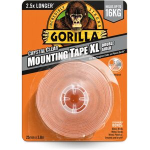 Gorilla 3044121 Double Sided Mounting Tape XL Clear 3.8m Gorilla 3044121 Double Sided Mounting Tape XL Clear 3.8m