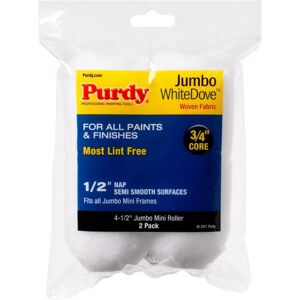 4-1/2 x 1/2 Nap Purdy 14G624013 White Dove Jumbo Mini-Roller Cover Woven 2-P 4-1/2 x 1/2 Nap Purdy 14G624013 White Dove Jumbo Mini-Roller Cover Woven 2-P