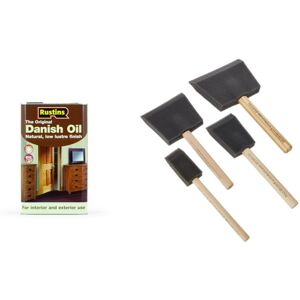 Rustins DANO5000 Original Danish Oil 5 litres & PBRUSHPACK Foam Brushes Rustins DANO5000 Original Danish Oil 5 litres & PBRUSHPACK Foam Brushes