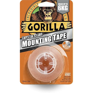 Gorilla Double Sided Mounting Tape Clear 1.5m, Pack of 1 Gorilla Double Sided Mounting Tape Clear 1.5m, Pack of 1