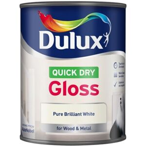Dulux Quick Dry Gloss Paint For Wood And Metal - Pure Brilliant White 750 ml Dulux Quick Dry Gloss Paint For Wood And Metal - Pure Brilliant White 750 ml