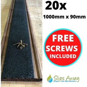 Slips Away (20, 1000mm x 90mm) Extra Wide Non Slip Decking Strips GRP Heavy Duty Pro Grade Slips Away (20, 1000mm x 90mm) Extra Wide Non Slip Decking Strips GRP Heavy Duty Pro Grade