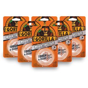 Gorilla Tough & Clear Double Sided Mounting Tape 1"" x 60"" Clear (Pack of 6) Gorilla Tough & Clear Double Sided Mounting Tape 1"" x 60"" Clear (Pack of 6)