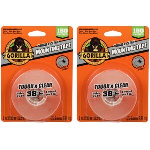 Gorilla Tough & Clear Double Sided Adhesive Mounting Tape; Extra Large; 1"" x 15 Gorilla Tough & Clear Double Sided Adhesive Mounting Tape; Extra Large; 1"" x 15