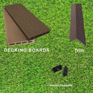 Dirty Pro Tools (Brown, 16 Square Metres) Per SQM Composite WPC Decking Boards Embossed Woodgrai Dirty Pro Tools (Brown, 16 Square Metres) Per SQM Composite WPC Decking Boards Embossed Woodgrai