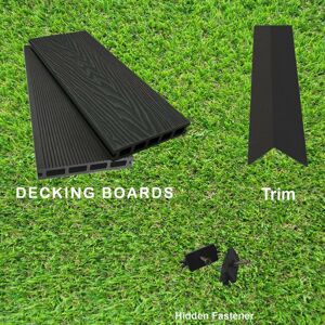 Dirty Pro Tools (Onyx Black, 20 Square Metres) Per SQM Composite WPC Decking Boards Embossed Woo Dirty Pro Tools (Onyx Black, 20 Square Metres) Per SQM Composite WPC Decking Boards Embossed Woo
