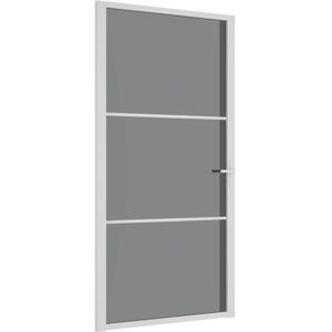 vidaXL Interior Door 102.5x201.5 cm White ESG Glass and Aluminium - Interior Door vidaXL Interior Door 102.5x201.5 cm White ESG Glass and Aluminium - Interior Door