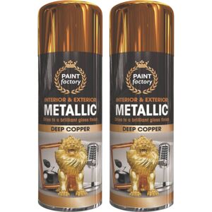 Paint Factory 2 x 400ml METALLIC Deep Copper Spray Paint Aerosol Gloss Wood Metal Paint Factory 2 x 400ml METALLIC Deep Copper Spray Paint Aerosol Gloss Wood Metal
