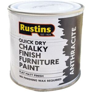 Rustins Quick Dry Chalky Finish Furniture Paint Anthracite 250ml Rustins Quick Dry Chalky Finish Furniture Paint Anthracite 250ml