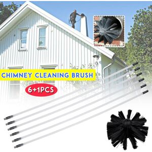 GreenZech (6+1PCS) Chimney Cleaning Brush Set Chimney Pipe Inner Wall Cleaner Brush Bendab GreenZech (6+1PCS) Chimney Cleaning Brush Set Chimney Pipe Inner Wall Cleaner Brush Bendab
