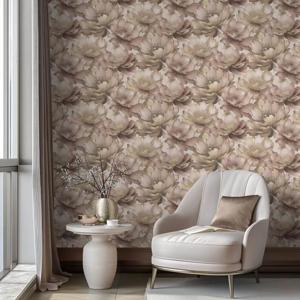 Muriva Blush Gold Floral Wallpaper 3D Effect Metallic Shimmer Feature Wall Muriva Blush Gold Floral Wallpaper 3D Effect Metallic Shimmer Feature Wall