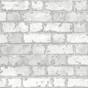 (One Size, White) Muriva Stone Loft Brick Effect Wallpaper (One Size, White) Muriva Stone Loft Brick Effect Wallpaper