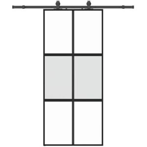 (black, matt and transparent, 90 x 205 cm (183 cm sliding rail)) vidaXL Sliding (black, matt and transparent, 90 x 205 cm (183 cm sliding rail)) vidaXL Sliding