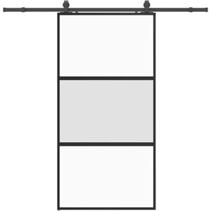 (black, matt and transparent, 102.5 x 205 cm (213 cm sliding rail)) vidaXL Slidi (black, matt and transparent, 102.5 x 205 cm (213 cm sliding rail)) vidaXL Slidi