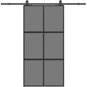 (black and dark transparent, 102.5 x 205 cm (213 cm sliding rail)) vidaXL Slidin (black and dark transparent, 102.5 x 205 cm (213 cm sliding rail)) vidaXL Slidin