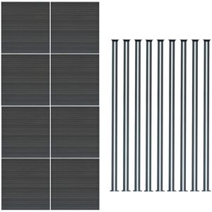 MonsterShop (Fence Panels x 8 & Posts x 9 - Grey) Composite Fence Panels Corner Pieces Posts MonsterShop (Fence Panels x 8 & Posts x 9 - Grey) Composite Fence Panels Corner Pieces Posts