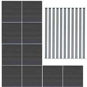 MonsterShop (Fence Panels x 10 & Posts x 11 - Grey) Composite Fence Panels Corner Pieces Pos MonsterShop (Fence Panels x 10 & Posts x 11 - Grey) Composite Fence Panels Corner Pieces Pos