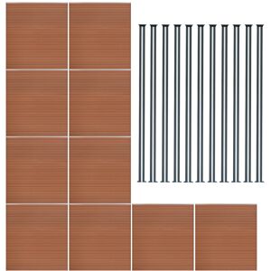 MonsterShop (Fence Panels x 10 & Posts x 11 - Brown) Composite Fence Panels Corner Pieces Po MonsterShop (Fence Panels x 10 & Posts x 11 - Brown) Composite Fence Panels Corner Pieces Po