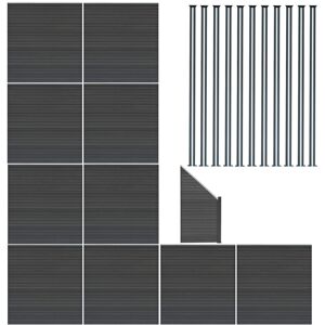 MonsterShop (Fence Panels x 10, Angled Piece & Post x 11 - Grey) Composite Fence Panels Corn MonsterShop (Fence Panels x 10, Angled Piece & Post x 11 - Grey) Composite Fence Panels Corn