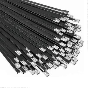 Unbranded 100pcs 30cm Black Metal Cable Ties 304 Stainless Steel Epoxy Coated Wire Rope Cl Unbranded 100pcs 30cm Black Metal Cable Ties 304 Stainless Steel Epoxy Coated Wire Rope Cl