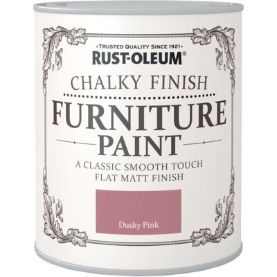 Rust-Oleum Dusky Pink Furniture Paint - 750ml - Chalky Finish Rust-Oleum Dusky Pink Furniture Paint - 750ml - Chalky Finish