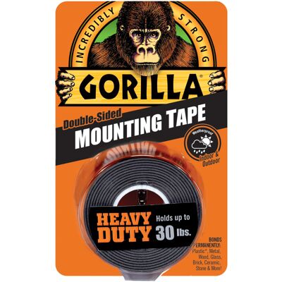 Gorilla Double-Sided Heavy Duty Mounting Tape 1"X60"-Black Gorilla Double-Sided Heavy Duty Mounting Tape 1"X60"-Black