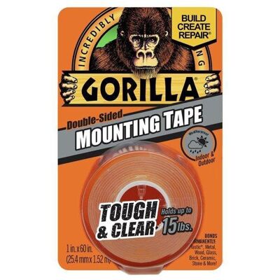 Gorilla Tough & Clear Double-Sided Mounting Tape, 60" Roll Gorilla Tough & Clear Double-Sided Mounting Tape, 60" Roll