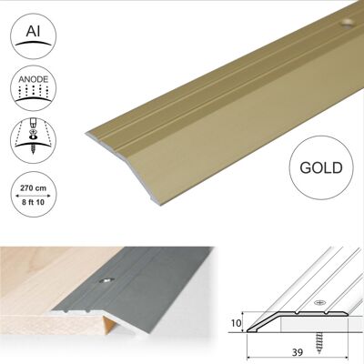 Cayrus (2.7m, Gold) A11 40mm Anodised Aluminium Door Threshold Ramp Profile Cayrus (2.7m, Gold) A11 40mm Anodised Aluminium Door Threshold Ramp Profile
