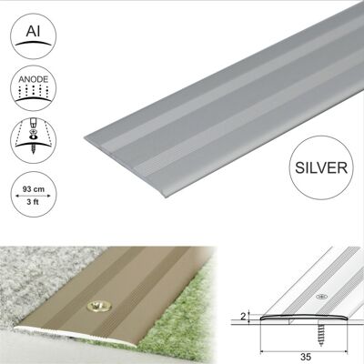 Cayrus (0.93m, Silver) A08 35mm Anodised Aluminium Flat Door Threshold Profile Cayrus (0.93m, Silver) A08 35mm Anodised Aluminium Flat Door Threshold Profile