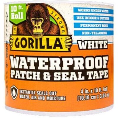Gorilla Glue Waterproof Patch & Seal Tape, White Gorilla Glue Waterproof Patch & Seal Tape, White