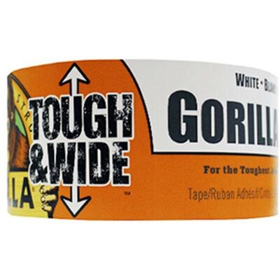 Gorilla Glue 2.88 in. x 25 Yards Tough & Wide Tape, White Gorilla Glue 2.88 in. x 25 Yards Tough & Wide Tape, White