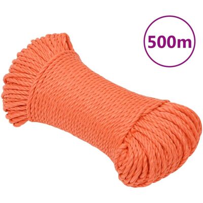 vidaXL Orange 3mm/500m Twisted Rope - Work, Garden, Boat vidaXL Orange 3mm/500m Twisted Rope - Work, Garden, Boat