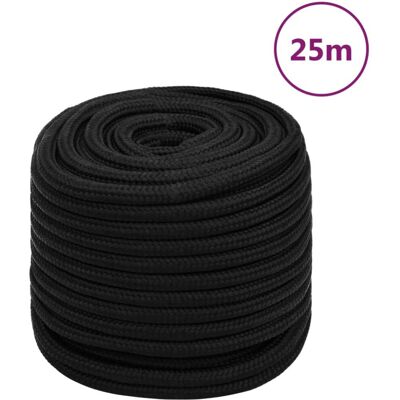 vidaXL Black Polyester Work Rope 25m - Rope vidaXL Black Polyester Work Rope 25m - Rope