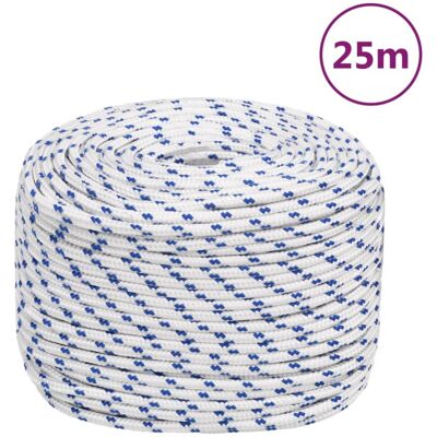vidaXL White and Blue Marine Rope - Dock Line & Boat Line - 8mm/25m vidaXL White and Blue Marine Rope - Dock Line & Boat Line - 8mm/25m