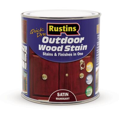 Rustins - Quick Dry Outdoor Wood Stain - Mahogany - 1ltr - Wood Stain Rustins - Quick Dry Outdoor Wood Stain - Mahogany - 1ltr - Wood Stain