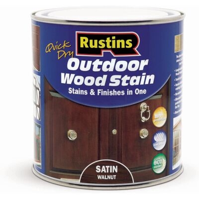 Rustins - Quick Dry Outdoor Wood Stain Satin - Walnut - Wood Stain Rustins - Quick Dry Outdoor Wood Stain Satin - Walnut - Wood Stain