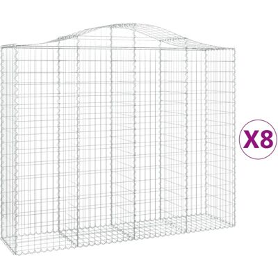 VIDAXL Garden Gabion Baskets 8 pcs - 200x50x160/180 cm, Zinc-Coated Iron VIDAXL Garden Gabion Baskets 8 pcs - 200x50x160/180 cm, Zinc-Coated Iron