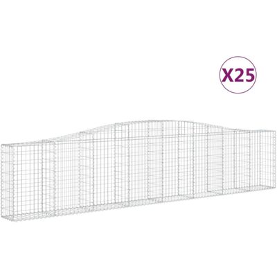 vidaXL Gabion Basket - Galvanised Iron - 400x30x80/100 cm - 25 pcs vidaXL Gabion Basket - Galvanised Iron - 400x30x80/100 cm - 25 pcs