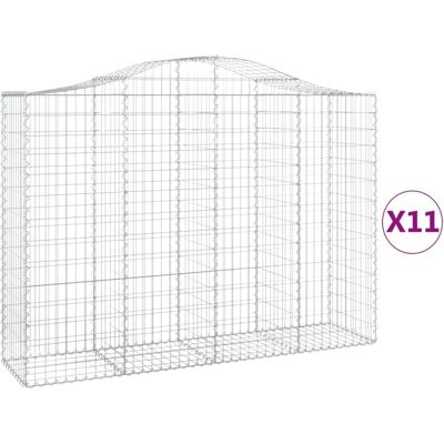 vidaXL Arched Gabion Basket 11 pcs - Garden Decorative Wall vidaXL Arched Gabion Basket 11 pcs - Garden Decorative Wall