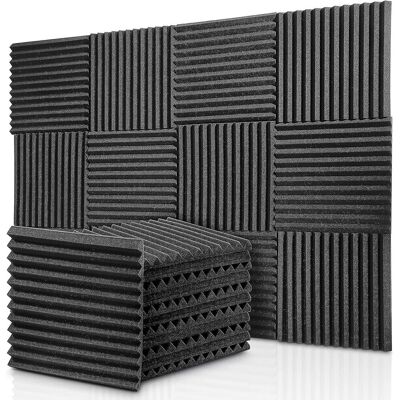 Unbranded 12-pack Acoustic Foam Panels Wedges, Fireproof Soundproofing Foam Noise Cancelli Unbranded 12-pack Acoustic Foam Panels Wedges, Fireproof Soundproofing Foam Noise Cancelli