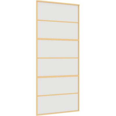vidaXL Sliding Door Gold Frosted ESG Glass Aluminium - Sliding Door vidaXL Sliding Door Gold Frosted ESG Glass Aluminium - Sliding Door