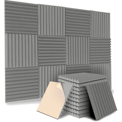 Unbranded Self-Adhesive Acoustic Panels, Sound Proof Foam Panels (Grey) Unbranded Self-Adhesive Acoustic Panels, Sound Proof Foam Panels (Grey)