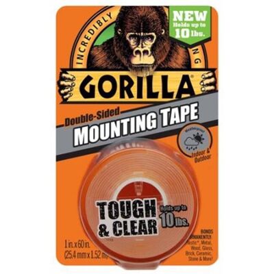 Gorilla 6065001 1 x 60 in. Tough & Clear Mounting Tape Roll Gorilla 6065001 1 x 60 in. Tough & Clear Mounting Tape Roll