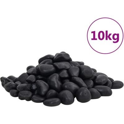 vidaXL Black Polished Pebbles 10kg - Decorative Stones vidaXL Black Polished Pebbles 10kg - Decorative Stones