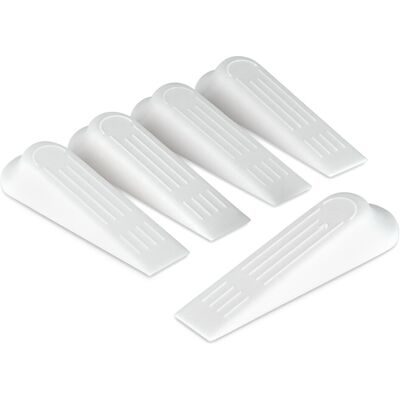 Alpina Set of 5 White Plastic Door Stops - Door and Floor Protection Alpina Set of 5 White Plastic Door Stops - Door and Floor Protection