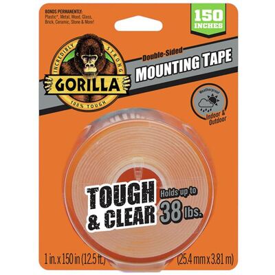Gorilla 1 x 150 in. Mounting Tape, Clear - Pack of 6 Gorilla 1 x 150 in. Mounting Tape, Clear - Pack of 6