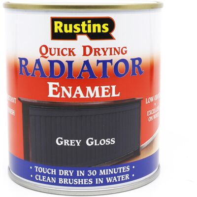 Rustins Quick Drying Radiator Enamel Gloss - Grey - 250ml - Enamel paint Rustins Quick Drying Radiator Enamel Gloss - Grey - 250ml - Enamel paint