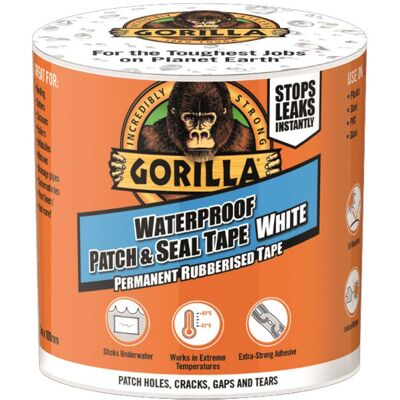 Gorilla Waterproof Patch & Seal Tape White 100mm x 3m Gorilla Waterproof Patch & Seal Tape White 100mm x 3m